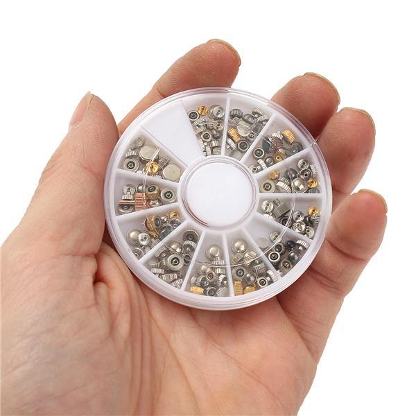 200Pcs Watch Spare Crowns Assorted Tube Gasket Tool For Watchmaker With Box - MRSLM