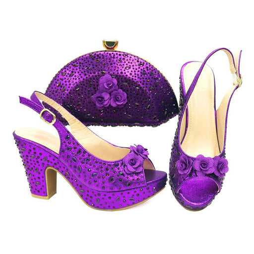 high heel sandals with flower clutch, view 7 - MRSLM