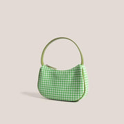 half-moon check canvas shoulder bag, view 5 - MRSLM