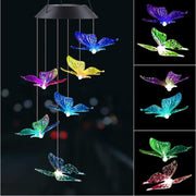 Outdoor Solar Wind Chime Lamp Hummingbird Butterfly Ball Wind Chime Garden Decoration - MRSLM