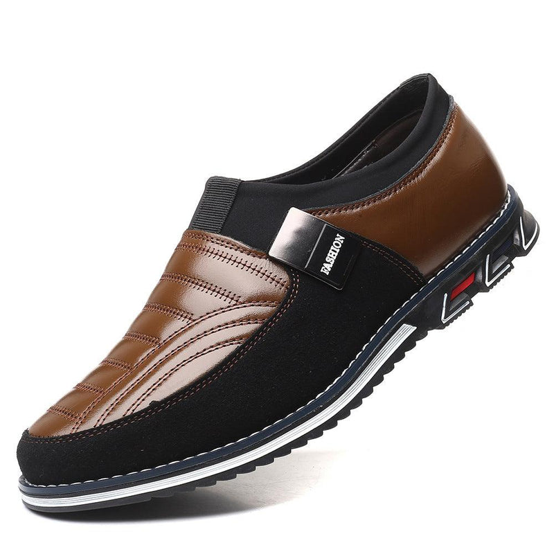 Men's black round toe casual shoes, view 3 - MRSLM