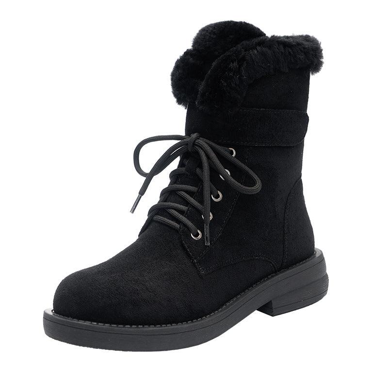thick-soled mid-tube ankle boots, view 3 - MRSLM