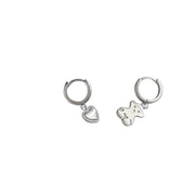 s925 silver bear heart earring, view 2 - MRSLM
