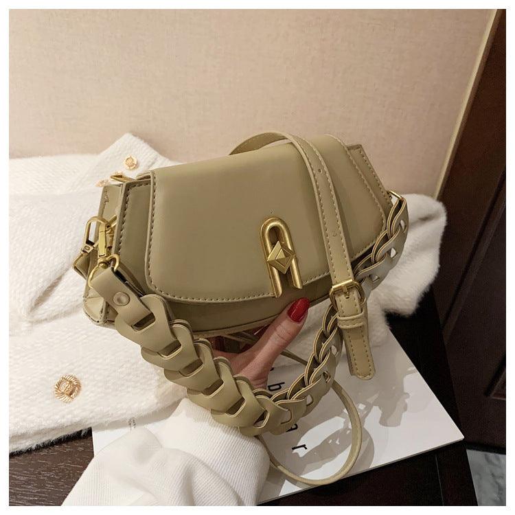Woven PU dumpling shoulder bag, view 8 - MRSLM