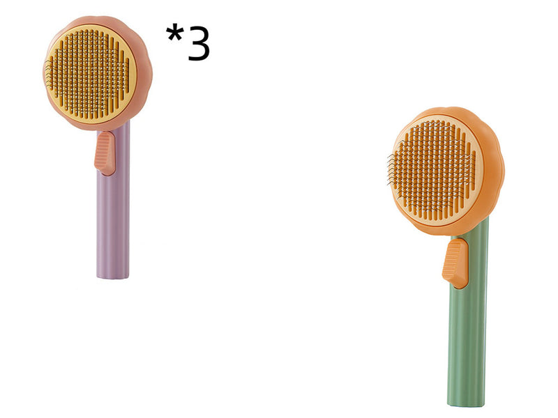Pet Cat Brush Hand-held Self-cleaning Grooming Comb
