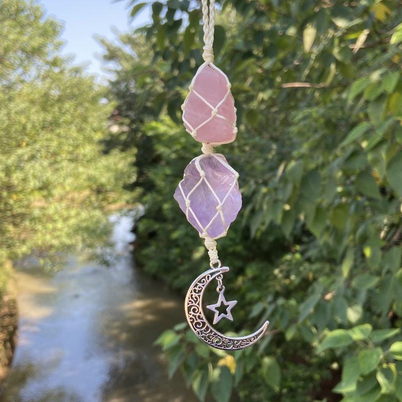 Raw gem stone pendant, view 3 - MRSLM