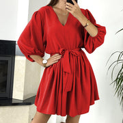 Women's short loose summer dress, view 4 - MRSLM
