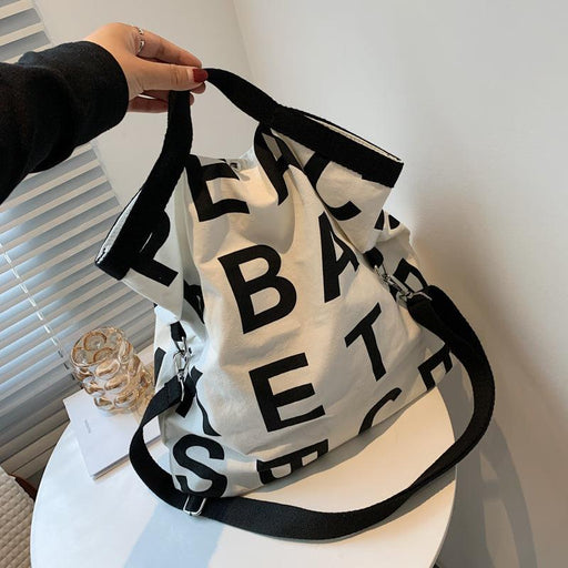 Large canvas letter tote bag - MRSLM