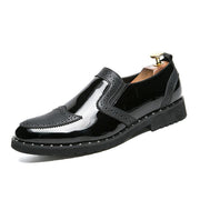 Men's casual bright PU leather shoes, view 4 - MRSLM