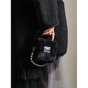 Women's plush teddy mini chain bag, view 8 - MRSLM