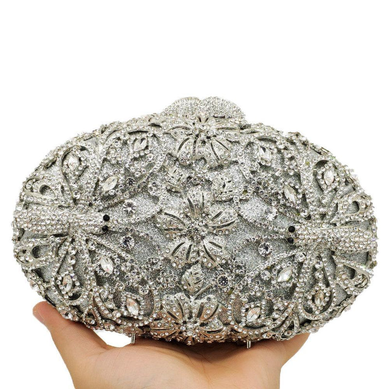 rhinestone evening clutch bag, view 7 - MRSLM
