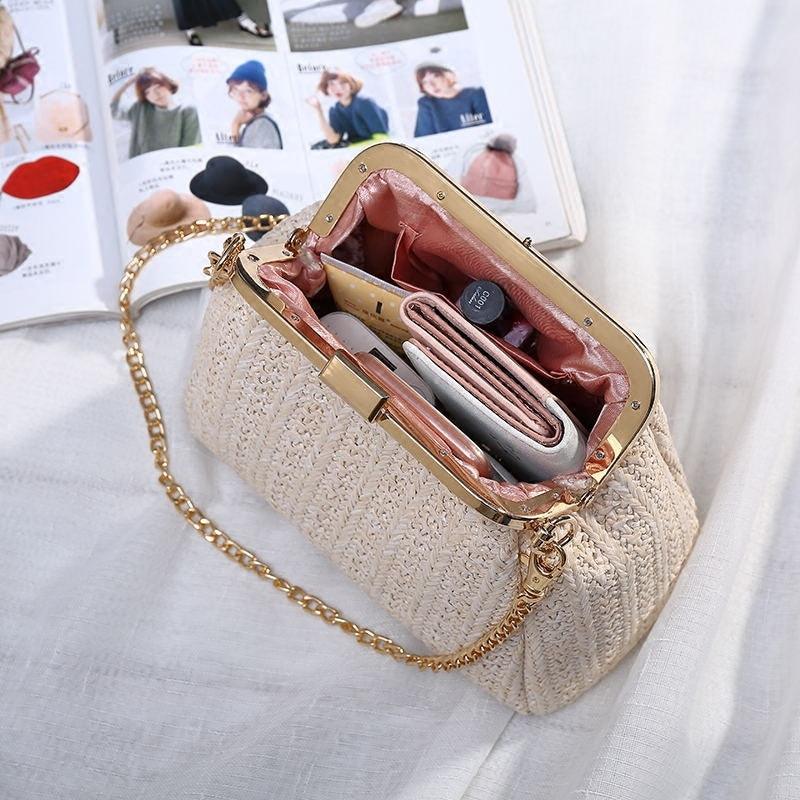 summer mini woven crossbody bag, view 3 - MRSLM