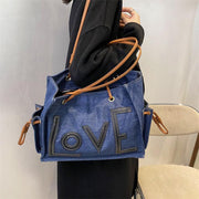 simple letters one-shoulder bucket bag, view 5 - MRSLM