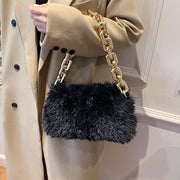 fluffy plush chain shoulder bag, view 8 - MRSLM