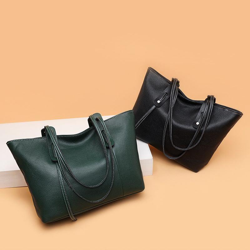 casual cowhide tote handbag, view 2 - MRSLM
