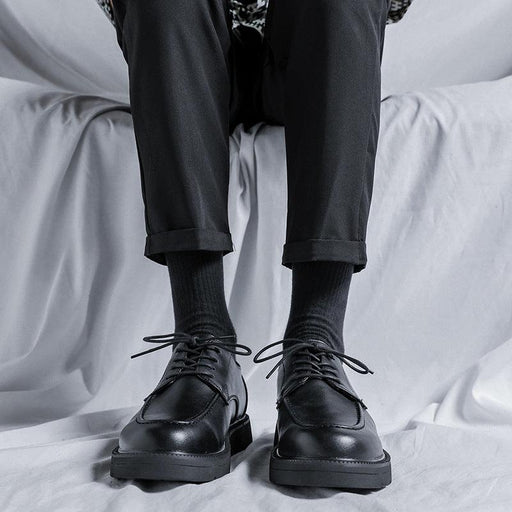 Men's black thick-soled business shoes - MRSLM