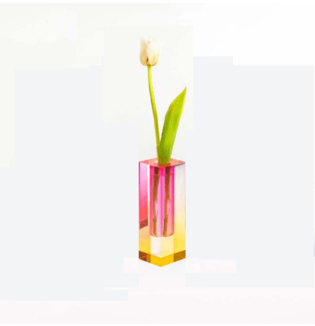 acrylic square column bubble vase, view 2 - MRSLM