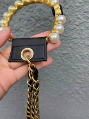 cowhide diamond chain square bag, view 3 - MRSLM