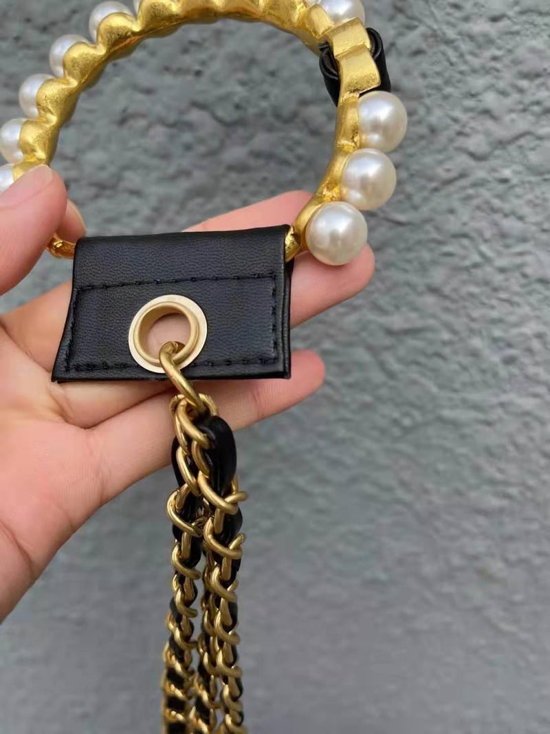 cowhide diamond chain square bag, view 3 - MRSLM