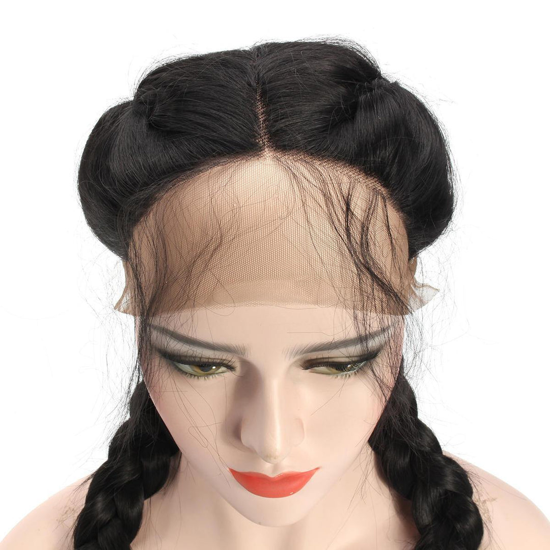 26'' Deep Straight Braided Lace Front Human Hair Wig - MRSLM