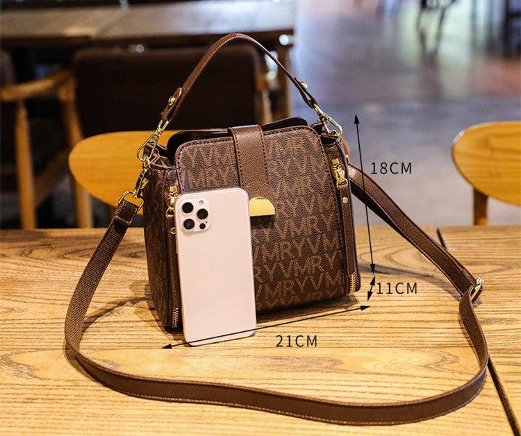 women's printed bucket bag, view 2 - MRSLM