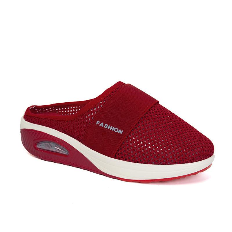 Women's thick-sole mesh wedge slippers - MRSLM