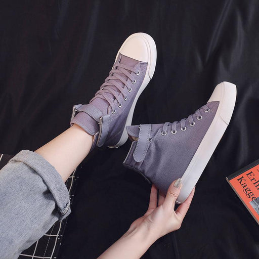 high-top all black canvas shoes, view 4 - MRSLM