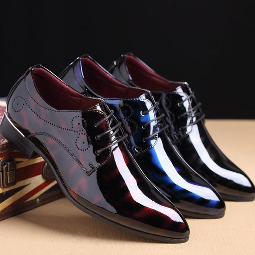 Men's trend youth leather wedding shoes - MRSLM