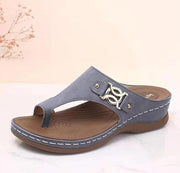 Women's large size wedge heel flip flop sandals, view 3 - MRSLM