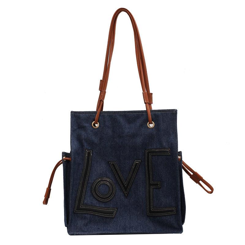 Handbag Simple Letters One-shoulder Bucket Bag
