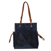simple letters one-shoulder bucket bag, view 7 - MRSLM