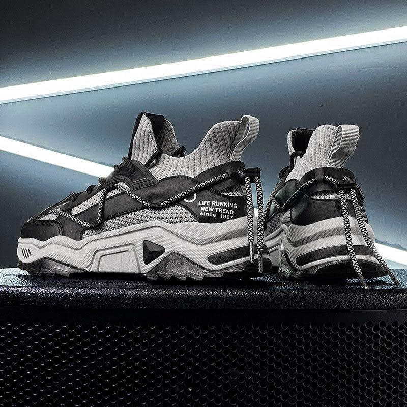 Men's color matching platform sports shoes, view 8 - MRSLM