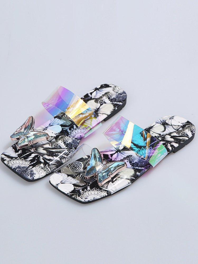 Women's serpentine flat sandals, view 2 - MRSLM