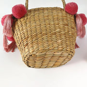 embroidered floral straw bag, view 5 - MRSLM