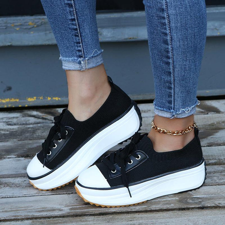 Fashion Women's Low-top Platform Canvas Shoes - MRSLM