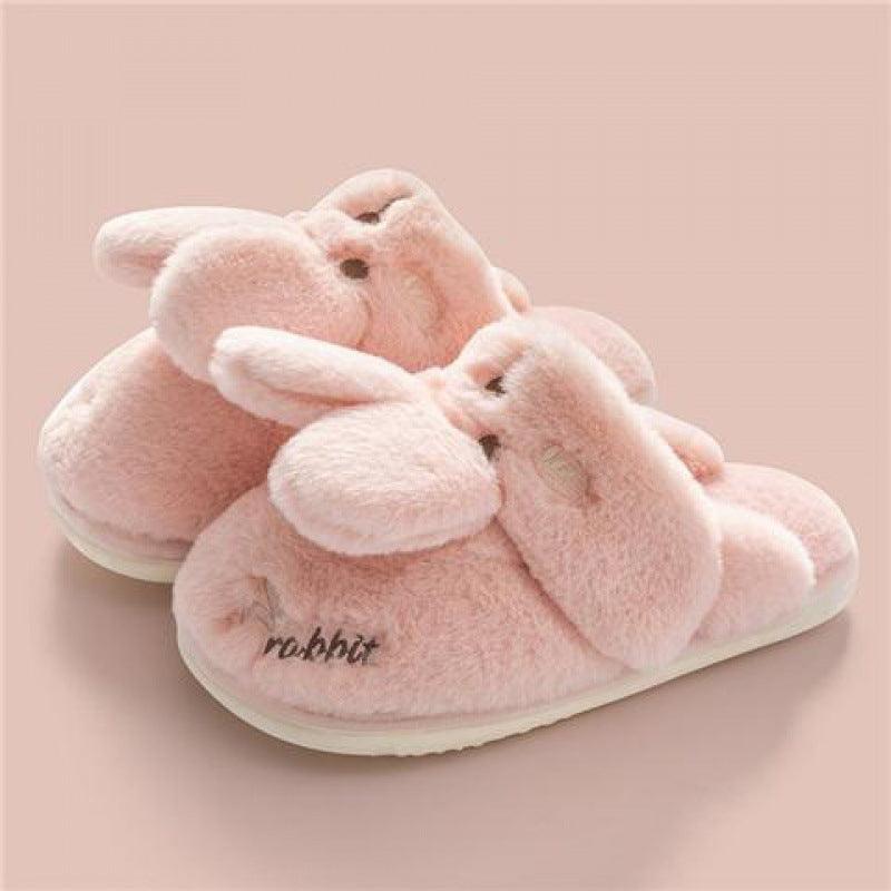 rabbit plush indoor slippers, view 2 - MRSLM