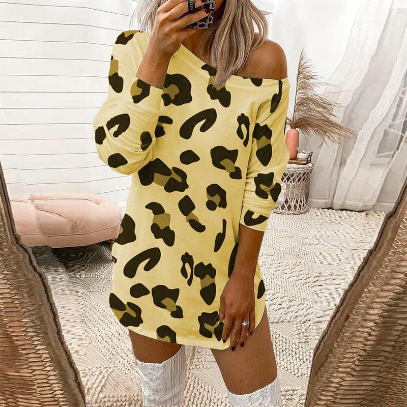 fashion print dress with long-sleeved shirt, view 4 - MRSLM