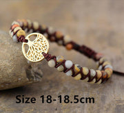 Natural stone bead woven friendship bracelet, view 2 - MRSLM