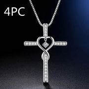 gold-plated zircon pendant necklace, view 15 - MRSLM
