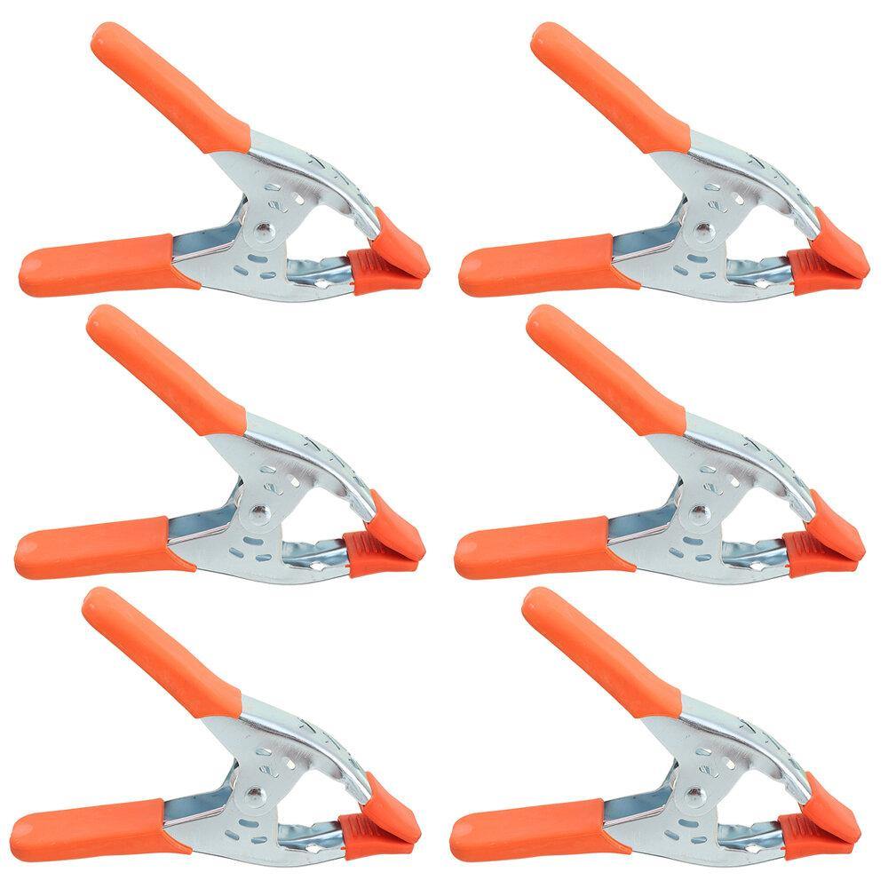 6PCS 6-inch Galvanized Iron Heavy-Duty Flower Clip Spring clamp Multi-Specification Woodworking Fixing Clamp Spot Wedding Dress Tail A-shaped Clamp - MRSLM