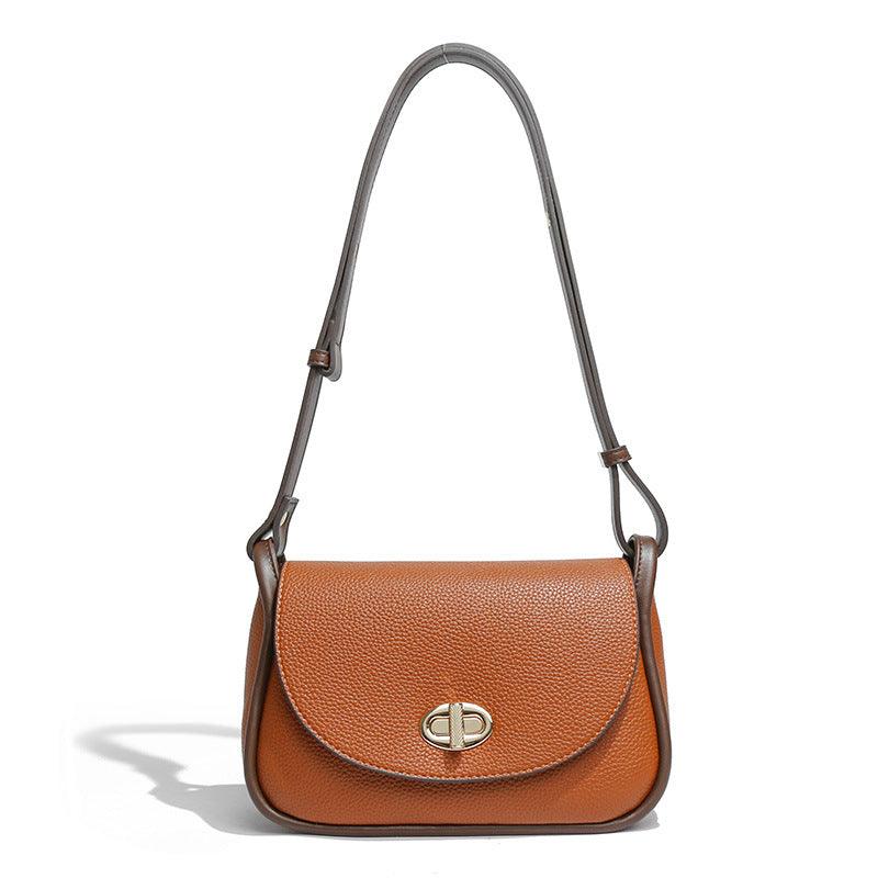 crossbody half round lock flap bag, view 3 - MRSLM