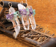 rough white crystal stone pendant, view 2 - MRSLM