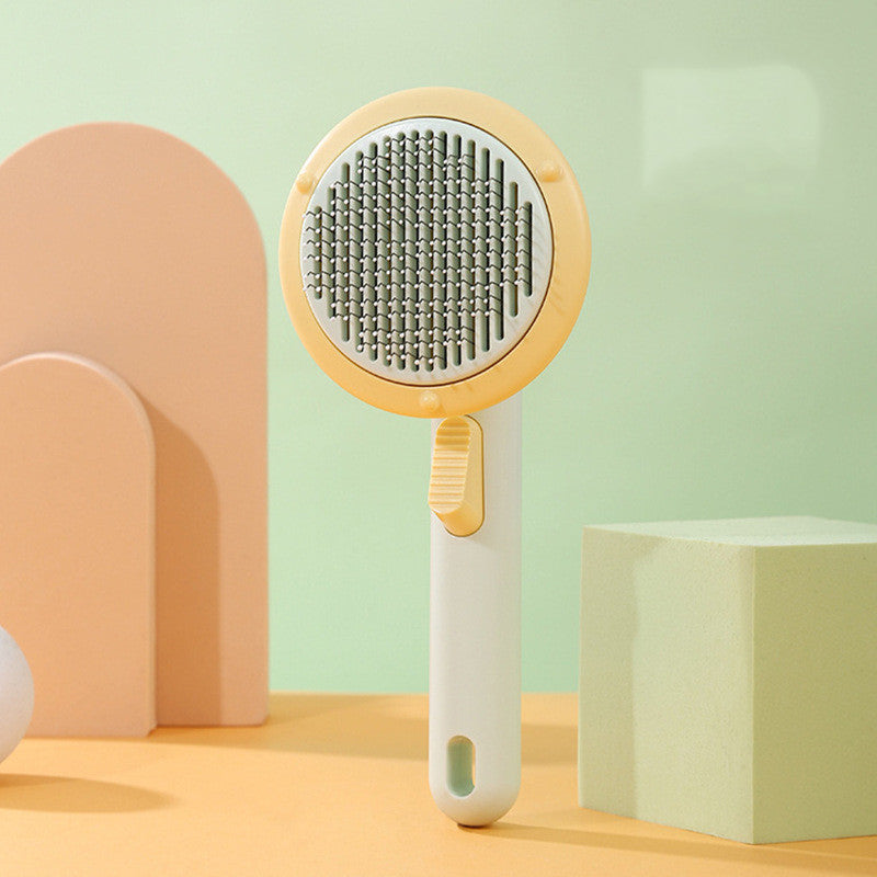 Pet Cat Brush Hand-held Self-cleaning Grooming Comb