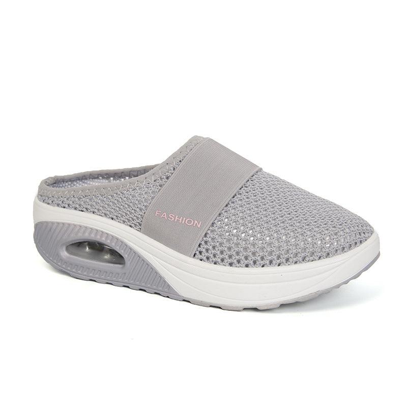 Women's thick-sole mesh wedge slippers, view 5 - MRSLM