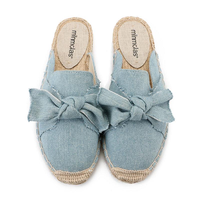 Women's embroidered bowknot fisherman shoes - MRSLM