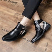 Men's retro short flat boots, view 2 - MRSLM