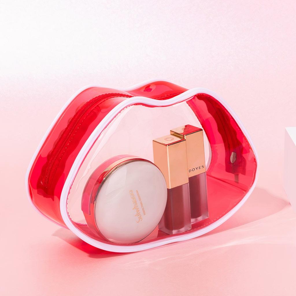 Transparent Lip-Shaped Cosmetic Bag - MRSLM