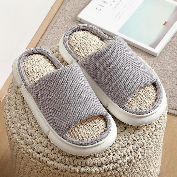 Four Seasons Linen Slippers Female Spring And Autumn Home - MRSLM