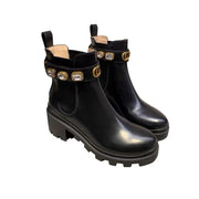 Round toe black wear-resistant boots - MRSLM