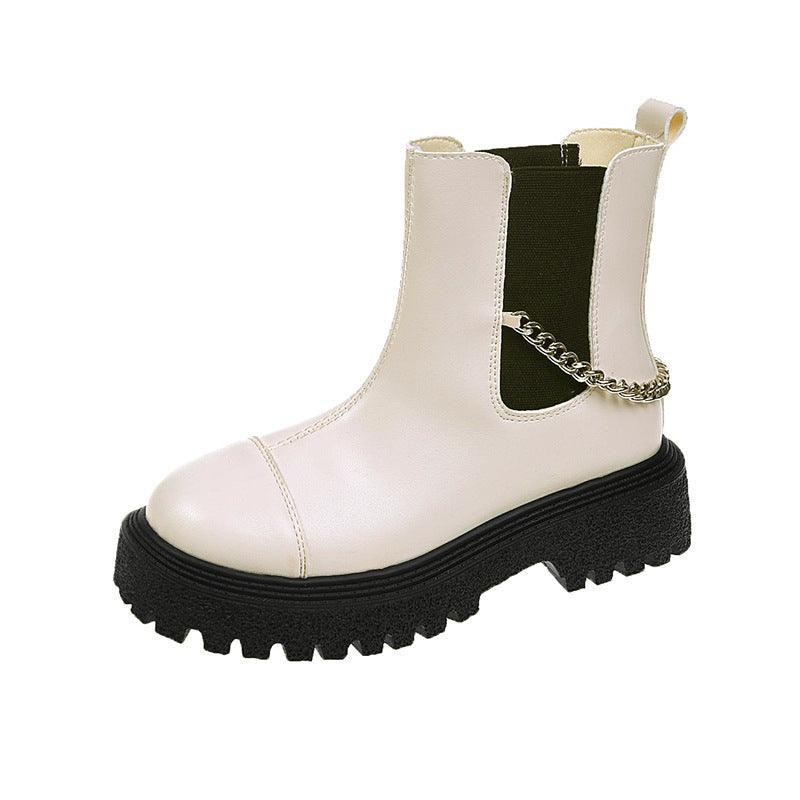 Women's chain thick-soled short boots, view 2 - MRSLM